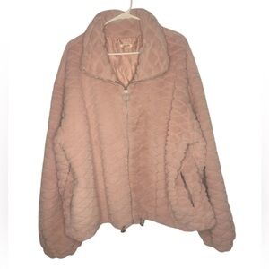 Blush Pink Quilted Zip Jacket Cozy Plush Soft Lightweight Puffer Coat 3XL Winter